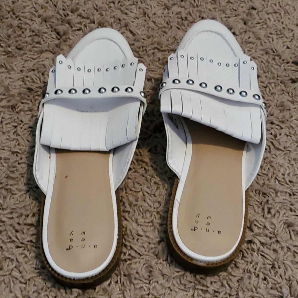 White slip on shoes